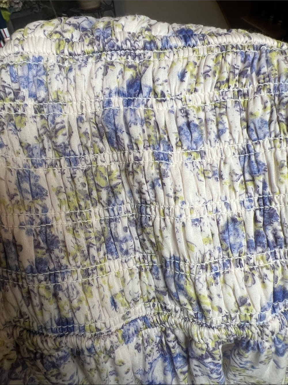 Floral Smocked Tiered Maxi Dress Sz S Prairie Boho Beach Cowgirl Romantic - Picture 10 of 10